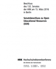 Screenshot HRK Senatsbeschluss zu OER, Screenshot, nicht unter einer freien Lizenz
