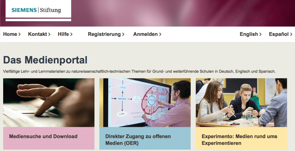 Screenshot von medienportal.siemens-stiftung.org (nicht unter freier Lizenz)
