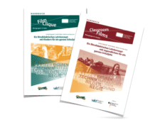 Cover der Handbücher zu FilmClique (Hauptfarbe Dunkelgrün) und ClassroomFilms (Hauptfarbe Rotbraun)