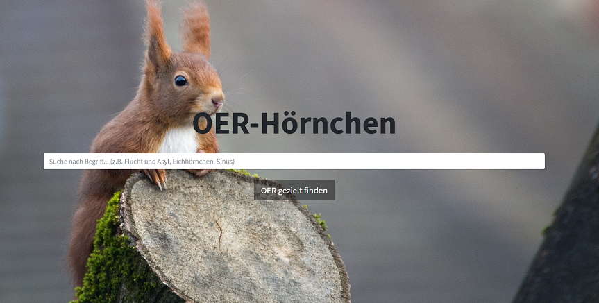 Screenshot Suchdienst OER-Hörnchen