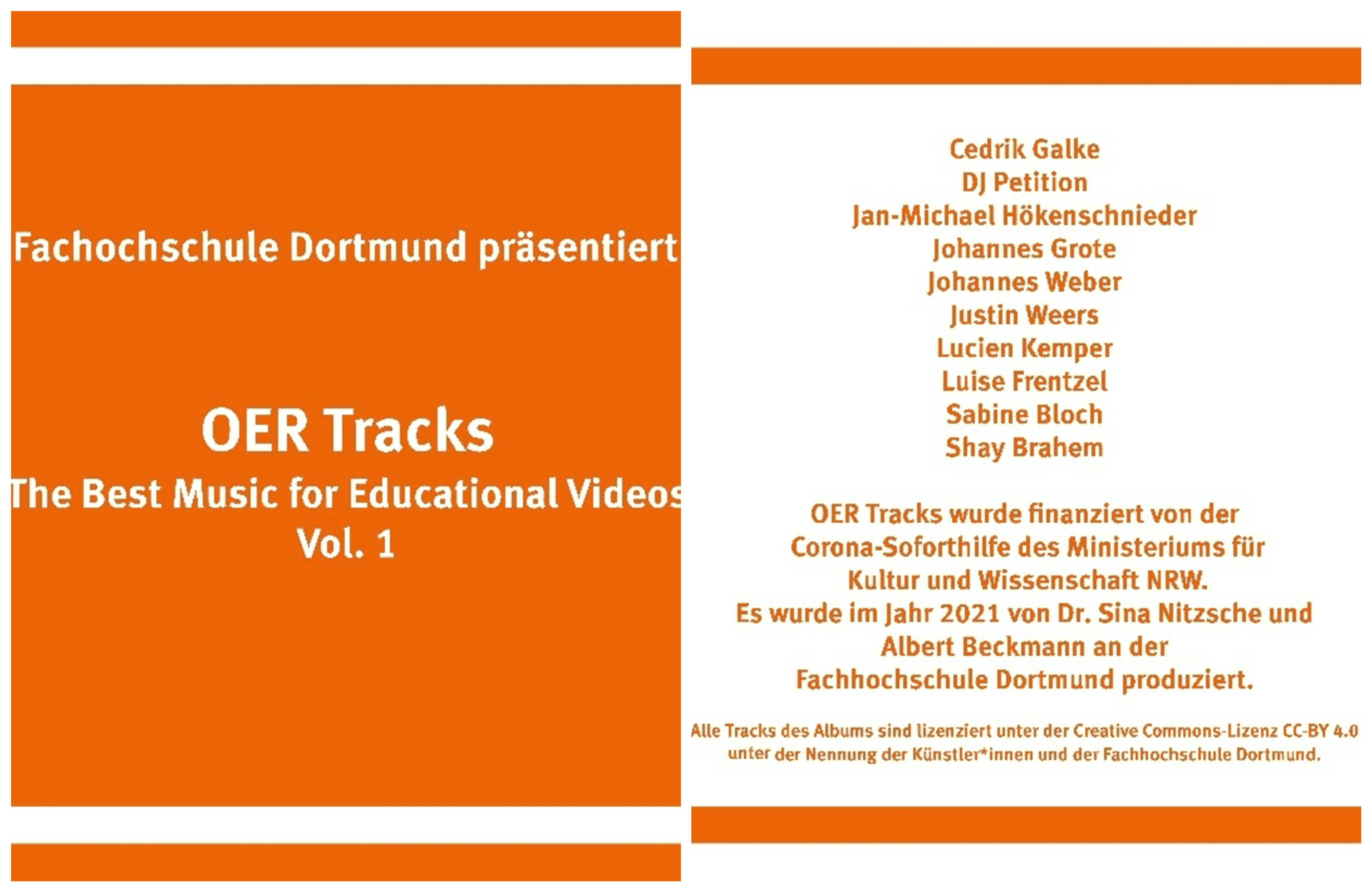 OER Tracks – Albumcover (Vorder- und Rückseite)