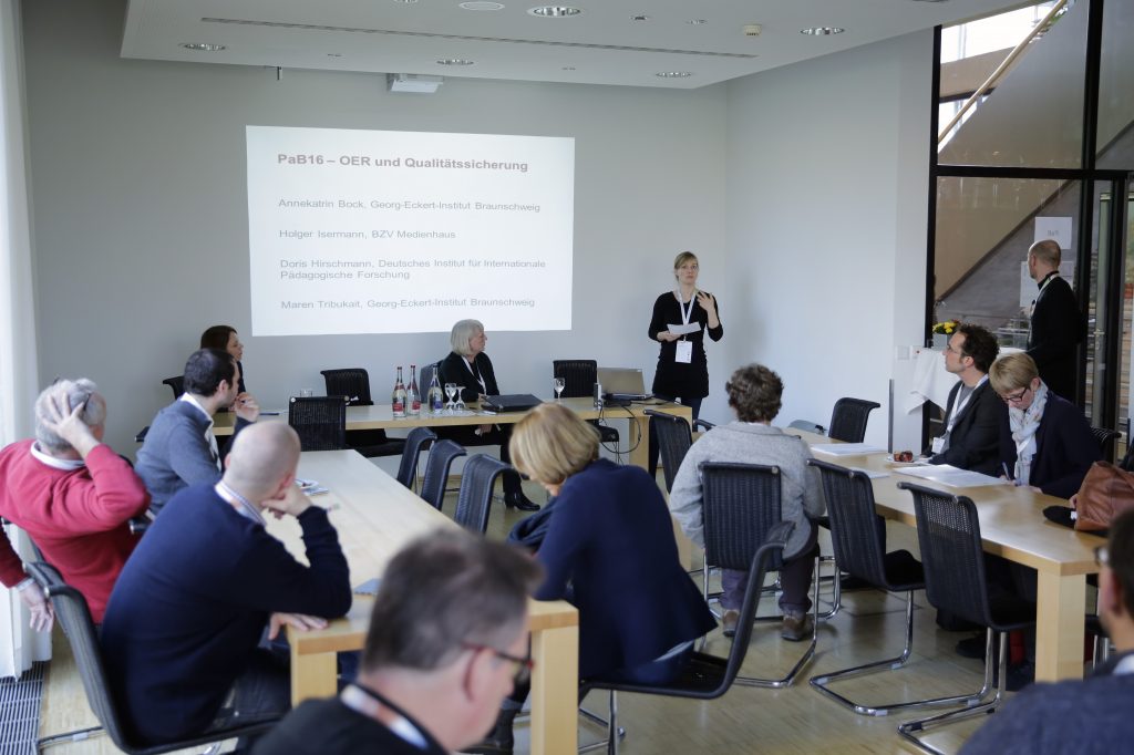 Panel TeB17 „OER und Qualitätssicherung“ mit Annekatrin Bock, Maren Tribukait, Doris Hirschmann, Holger Isermann, powered bei Georg-Eckert-Institut