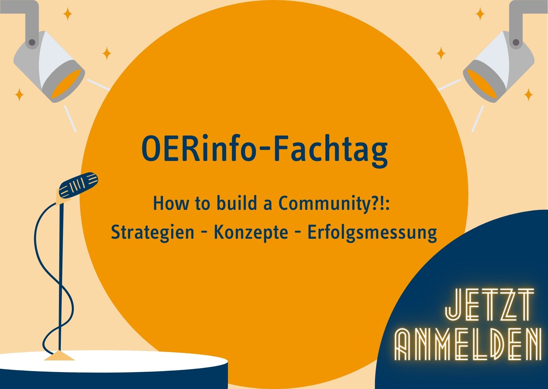 Schriftzug Neonröhren "Jetzt anmelden" zum OERinfo-Fachtag How to build a Community?! Strategien - Konzepte - Erfolgsmessung