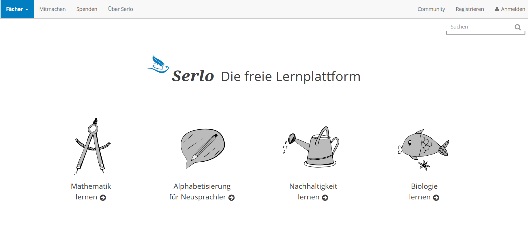 Screenshot Lernplattform Serlo