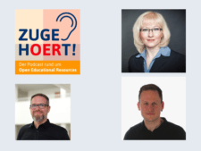 Logo des Podcast zugehOERt, Fotocollage von Johannes Appel, Magdalena Spaude und Daniel Otto