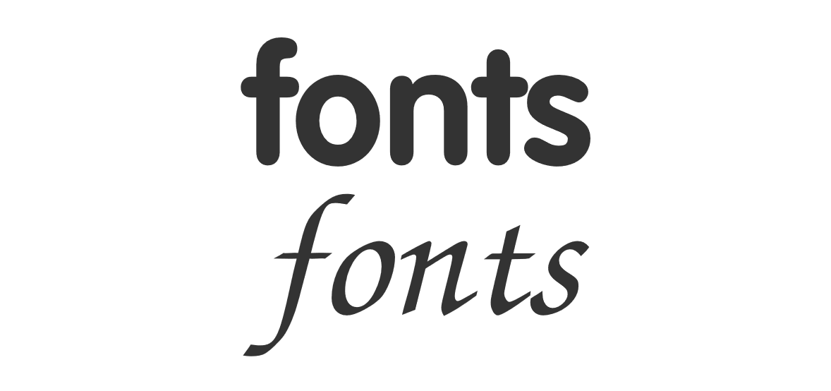 Texte und Schriftarten: Schriftzug fonts in zwei Schriftarten