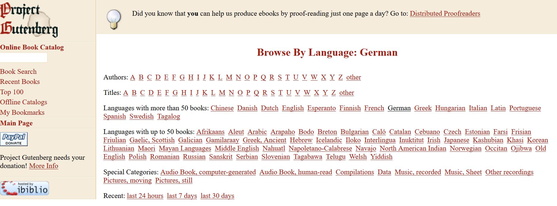 Startseite Projekt Gutenberg