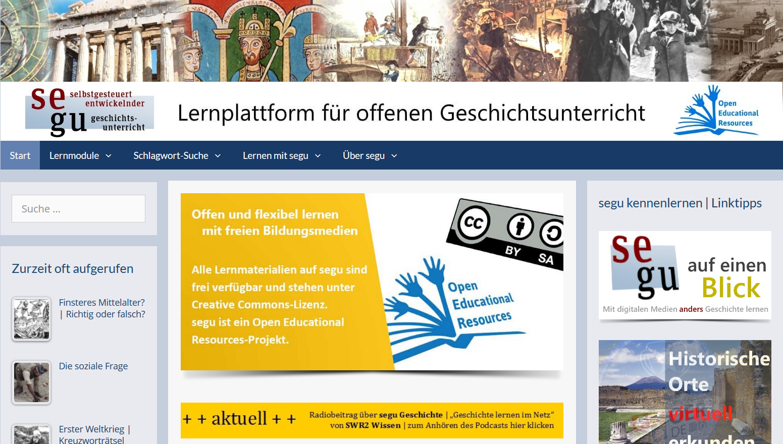 Screenshot Portal segu Geschichte