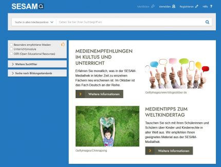 SESAM-Mediathek, Screenshot